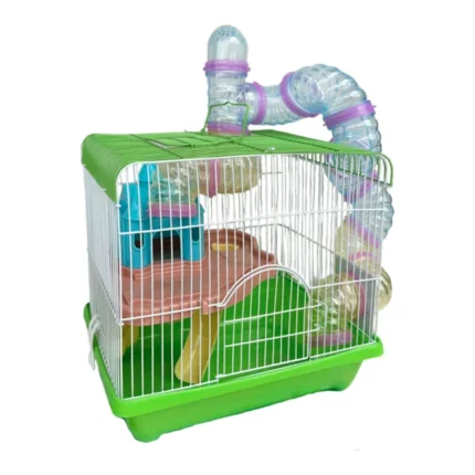 Casa con tobogan y castillo para hamster