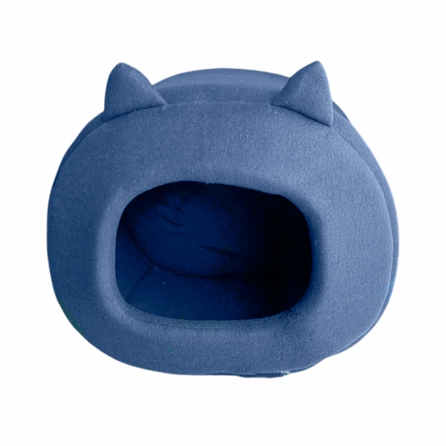 Cama felina azul marino 2 Cama para gatos cerrada