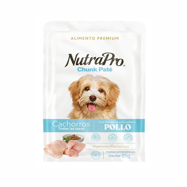 Chunk cachorro pollo Alimento húmedo Chunk para perro cachorro sabor a pollo