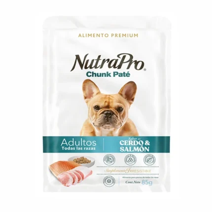 Alimento húmedo Chunk para perro adulto sabor a cerdo y salmón
