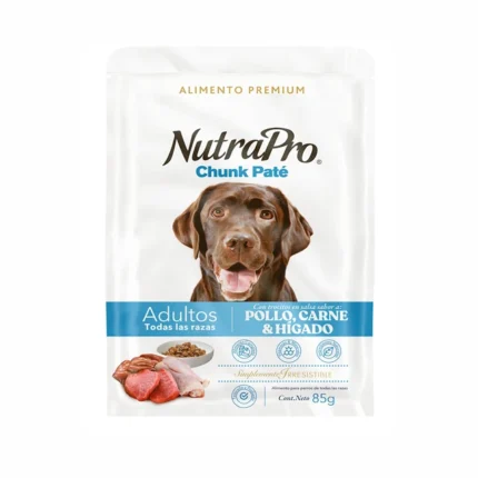 Alimento húmedo Chunk para perro adulto sabor a pollo, carne e hígado
