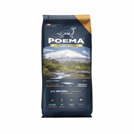 Poema alimento para perros cachorro sabor a salmón